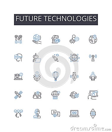 Future technologies line icons collection. Advanced Innovations, Modern Developments, Emerging Trends, Upcoming Vector Illustration
