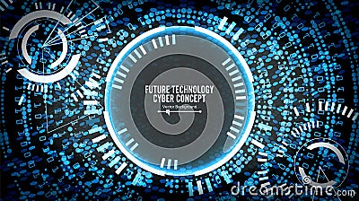 Future Technology Cyber Concept Background. Abstract Security Cyberspace. Electronic Data Connect. Global System Vector Illustration