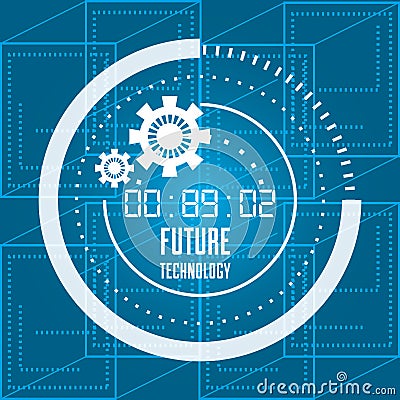 Future technology and vitual digital connection Vector Illustration