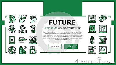 future techology digita modern landing header vector Vector Illustration