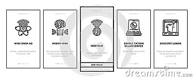 future techology digita modern onboarding icons set vector Vector Illustration