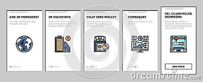 future techology digita modern onboarding icons set vector Vector Illustration