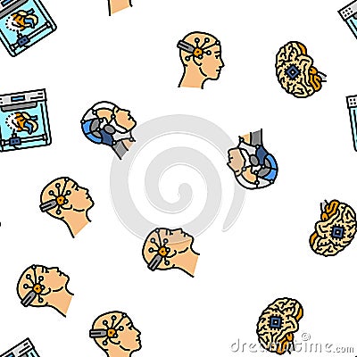 future techology digita modern vector seamless pattern Vector Illustration