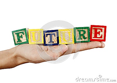 Future word in a hand Stock Photo