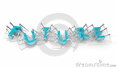 Future Word Spider Insect Letters Stock Photo