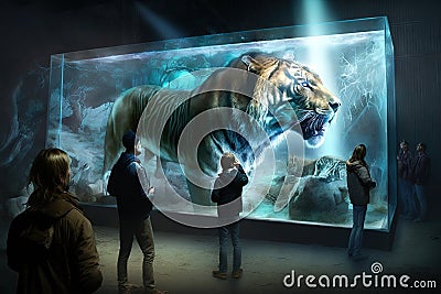 Future Zoo Zoological Park offering visitors lifelike holographic and mechanical versions of some of the world most fascinating Cartoon Illustration