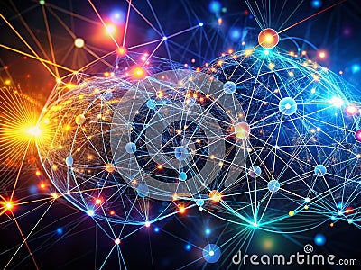 FutureForward Global AI Network Interconnected Nodes Shaping a Digital Tomorrow Through CuttingEdge Technology Stock Photo