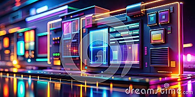 FutureForward Web Design Exploring TiltShift Photographys Impact on Sleek Futuristic Website User Interfaces Stock Photo