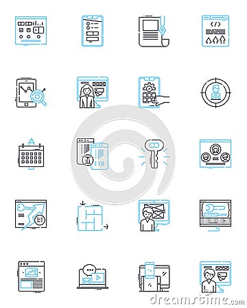 Futures trading linear icons set. Contracts, Futures, Derivatives, Commodities, Options, Hedging, Leverage line vector Vector Illustration