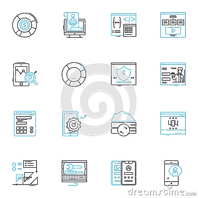 Futures trading linear icons set. Contracts, Futures, Derivatives, Commodities, Options, Hedging, Leverage line vector Vector Illustration