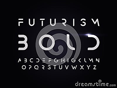 Futurism style bold alphabet. Vector typography Vector Illustration