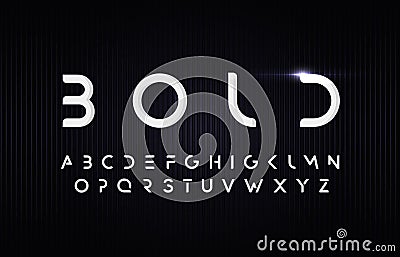 Futurism style bold alphabet. Vector typography Stock Photo