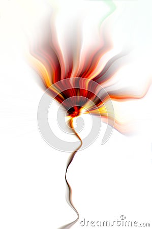 Futurist abstract flower ,red & yellow Stock Photo