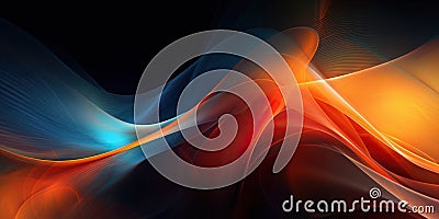 Futuristic abstract backdrop: high-tech elements, precision patterns, vibrant hues. Luminescent lines merge innovation Stock Photo