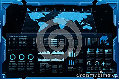 Futuristic abstract background .Future theme concept background.Data dashboard,Graph,Panel digital concept.vector and illustration Cartoon Illustration