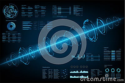 Futuristic abstract background .Future theme concept background.Data dashboard,Graph,Panel digital concept.vector and illustration Cartoon Illustration