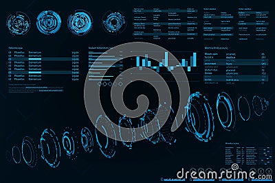 Futuristic abstract background .Future theme concept background.Data dashboard,Graph,Panel digital concept.vector and illustration Cartoon Illustration