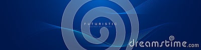 Futuristic abstract background with glowing wave. Shiny moving lines design element. Modern blue gradient flowing wave lines. Vector Illustration