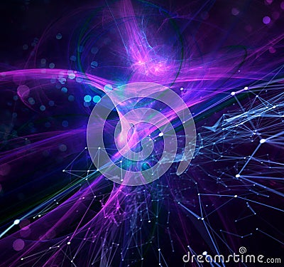 Abstract internet connection network background with motion effects. Stock Photo