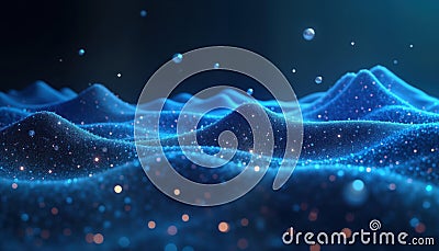 Futuristic abstract representation of blockchain tech. Peer-to-peer network visualized. Global crypto currency exchange concept. Stock Photo