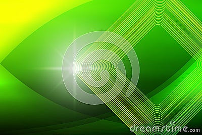 Shiny Sparkle, Square Shapes and Curves in Blurred Green and Yellow Background Stock Photo