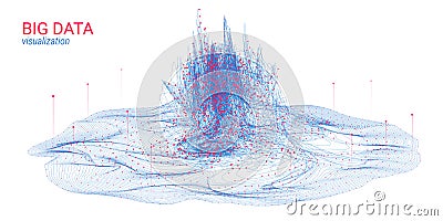 Futuristic Abstraction. Big Data Visualization. Vector Illustration