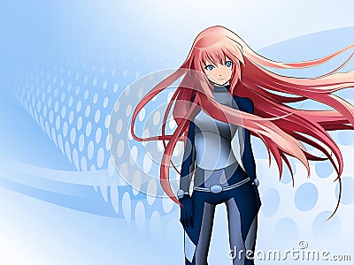 Futuristic anime girl Stock Photo