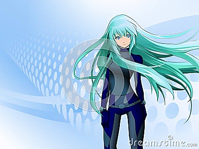 Futuristic anime girl Stock Photo