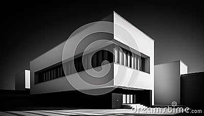 Futuristic apartment design with modern striped balcony generated by AI Stock Photo