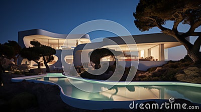Futuristic Architecture Villa Resort By Lucas Arzana Stock Photo