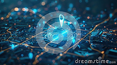 a futuristic Atlas navigation system embedded in a smart device Stock Photo