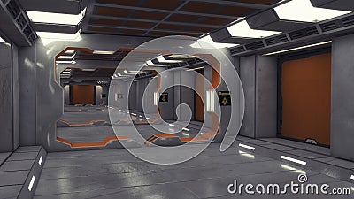 Futuristic background architecture corridor. Stock Photo