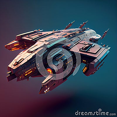 A Futuristic Battleship Combining Advanced Technology and Stunning Aesthetics For Space Warfare Stock Photo