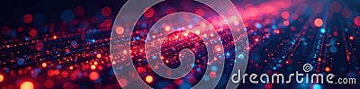 Futuristic binary code streams with glowing particles , light, glow Stock Photo