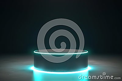 Futuristic Blank Podium for Product Display, 3D Rendering Pedestal. created with Generative AI Stock Photo