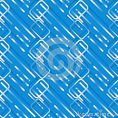 Futuristic bright blue geometric seamless tile for technology and computer background design Vector Illustration