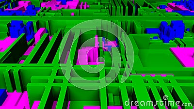 Futuristic bright circuit closeup view, 3d background, computer generated content, Printed circuit board futuristic Stock Photo