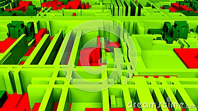 Futuristic bright circuit closeup view, 3d background, computer generated content, Printed circuit board futuristic Stock Photo