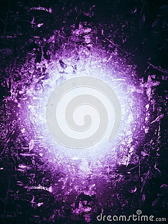 Futuristic Bright Light Sparkling, Bursting, and Exploding Out with Textured Surrounding and Dark Outers - Computer Graphic Stock Photo