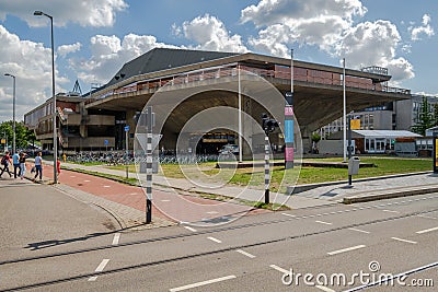 Futuristic building for conferences in the Delft university, Netherlands. Editorial Stock Photo