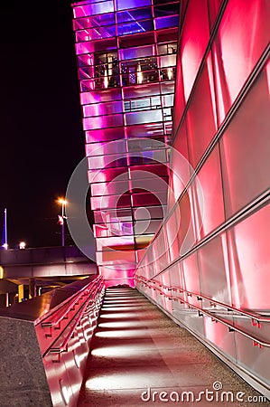 Futuristic Building in Linz Stock Photo