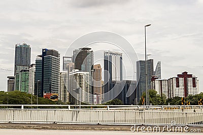 Futuristic buildings skyscrapers and cityscape panorama of Kuala Lumpur Malaysia Editorial Stock Photo