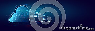 Futuristic business network concept. Hi-tech cloud connection technology background. Cloud computing concept Vector Illustration
