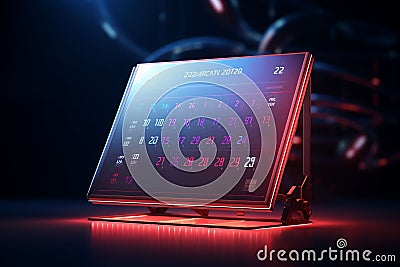 Futuristic 2024 calendar concepts integrating Stock Photo