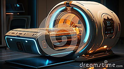 Futuristic capsule: intricate MRI technology. Created with Generative AI Stock Photo