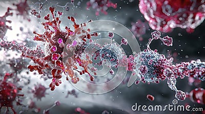 Futuristic cell regeneration process laboratory scientific visuals high-tech environment macro view innovative concepts Stock Photo
