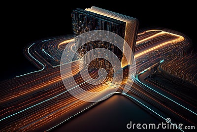 Futuristic chipset with high speed computing capability. generative AI Stock Photo