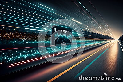 Futuristic chipset with high speed computing capability. generative AI Stock Photo