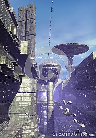 Futuristic city Stock Photo