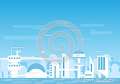 Futuristic city Vector Illustration